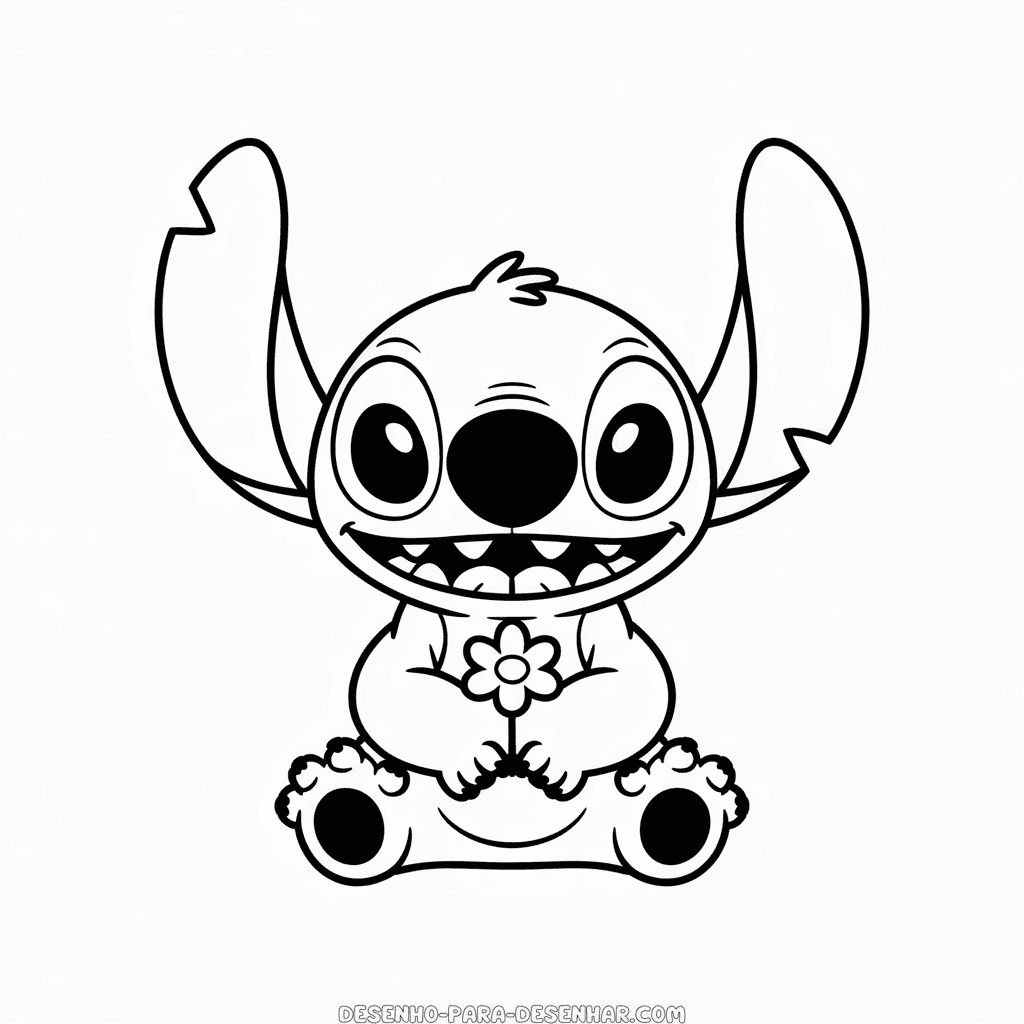 Desenho Fácil do Fofinho Stitch