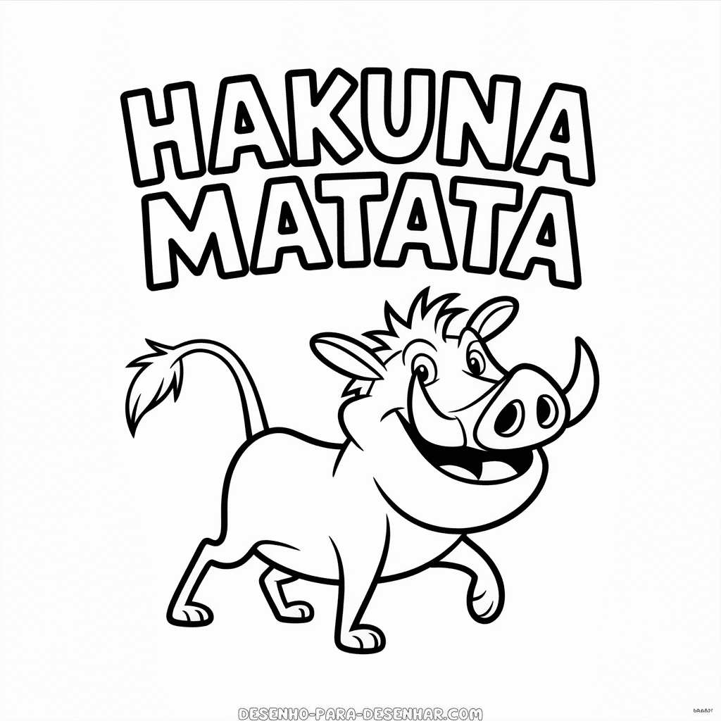 Desenho Fácil do Hakuna Matata de O Rei Leão