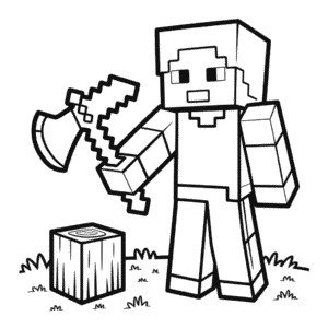 Desenho Fácil do Machado do Minecraft