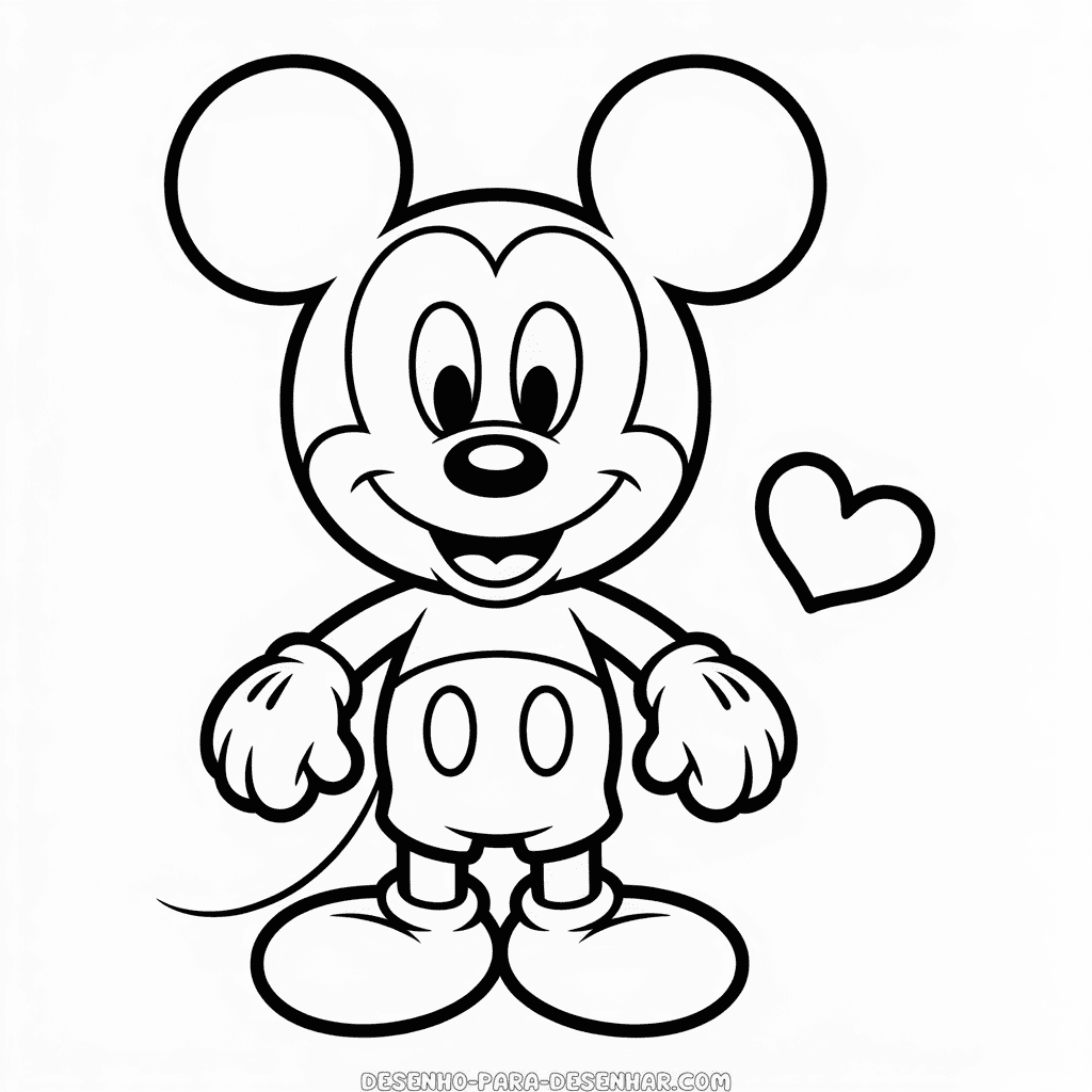Desenho Fácil do Mickey Chibi