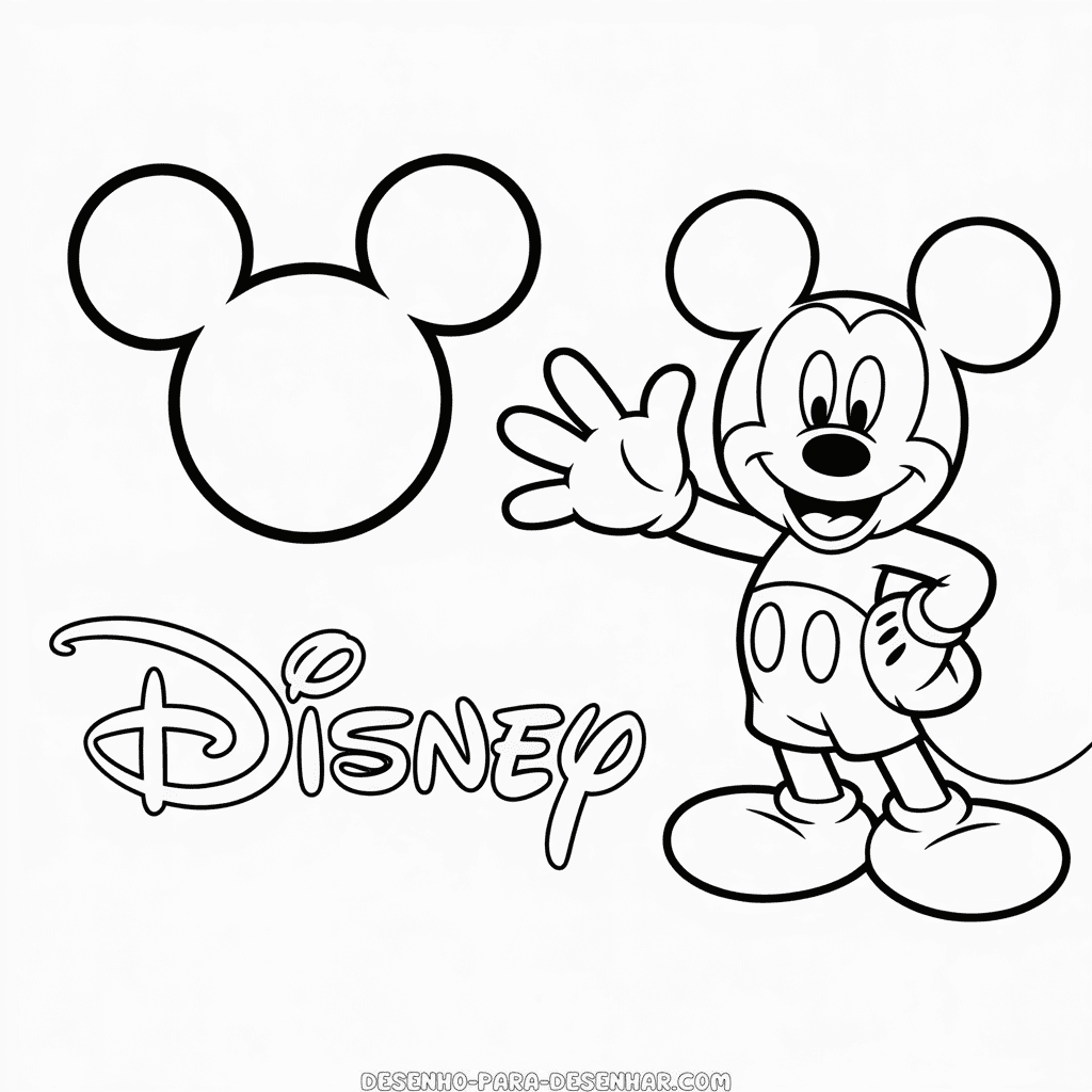 Desenho Fácil do Mickey, Personagem Fofinho da Disney