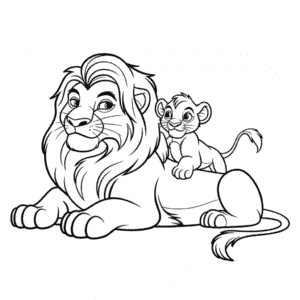 Desenho Fácil do O Rei Leão Simba e Mufasa