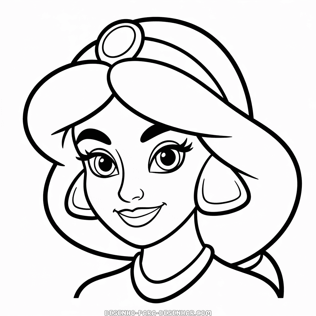 Desenho Fácil do Rosto da Jasmine