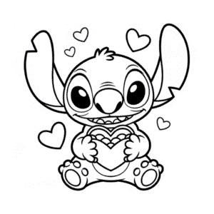 Desenho Fácil do Stitch no Dia dos Namorados