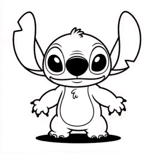 Desenho Fácil do Stitch Rosa