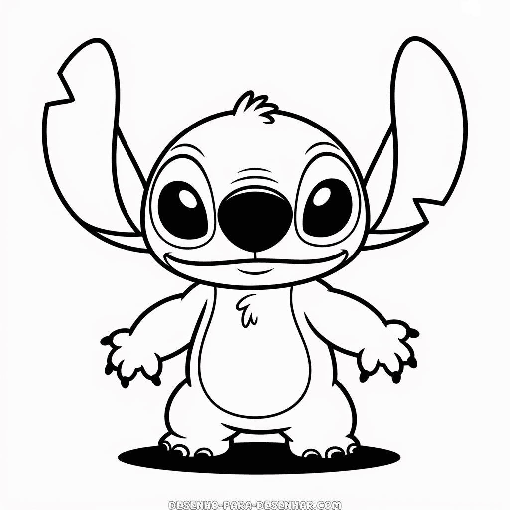 Desenho Fácil do Stitch Rosa