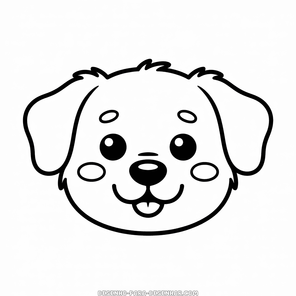 Desenho Fácil da Carinha Fofa de Cachorro