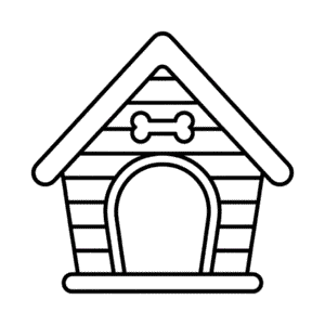 Desenho Fácil da Casinha de Cachorro