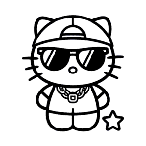 Desenho Fácil da Hello Kitty Gangster