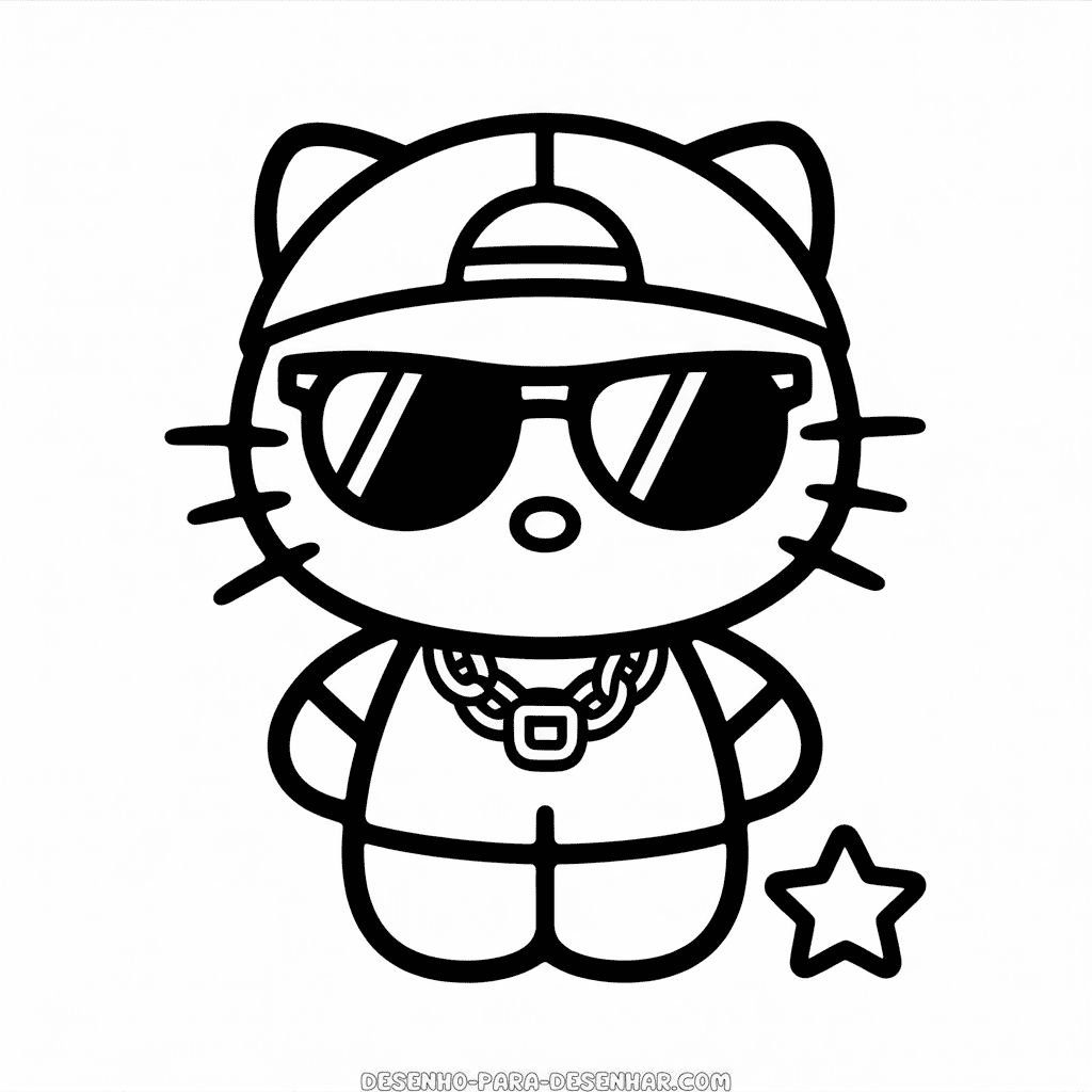 Desenho Fácil da Hello Kitty Gangster