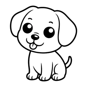 Desenho Fácil de Cão Chibi