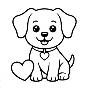 Desenho Fácil de Cão Fofinho do Dia dos Namorados