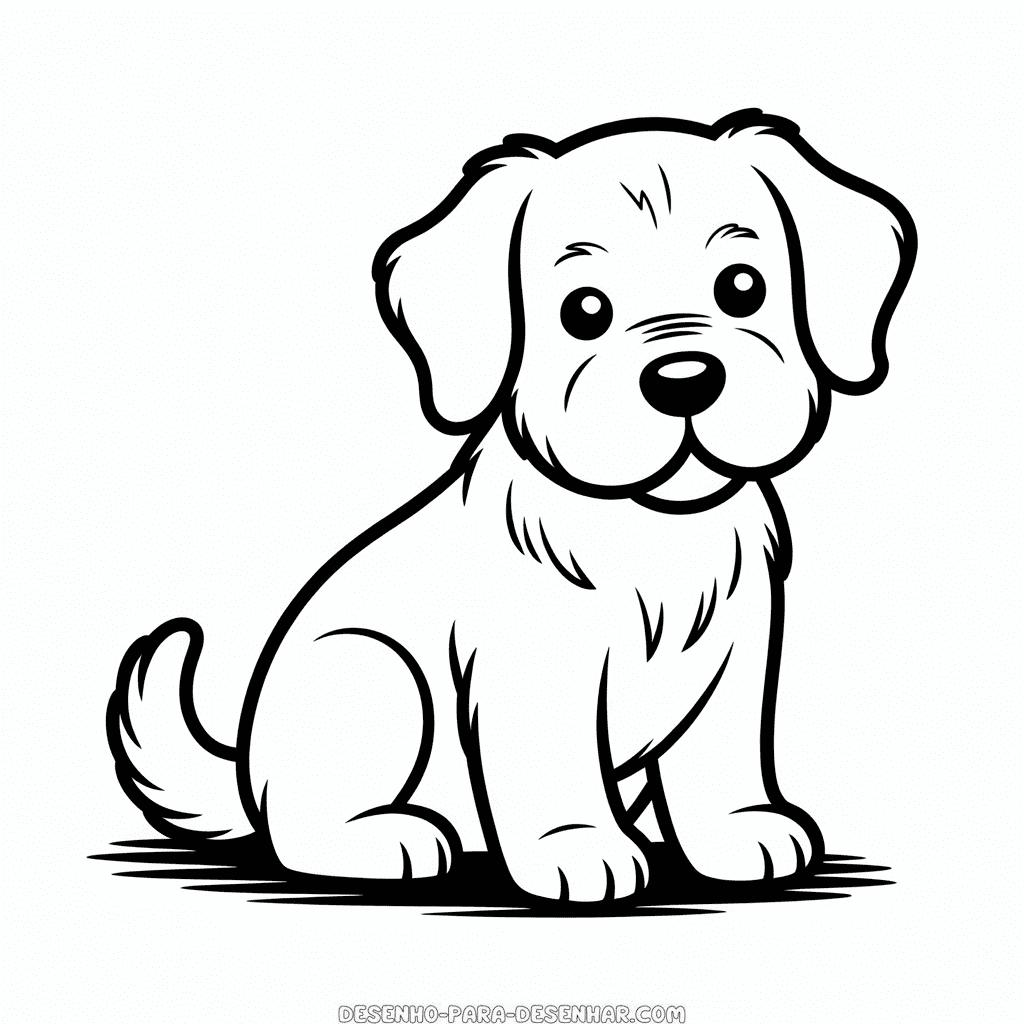 Desenho Fácil de Cão Realista Fofo