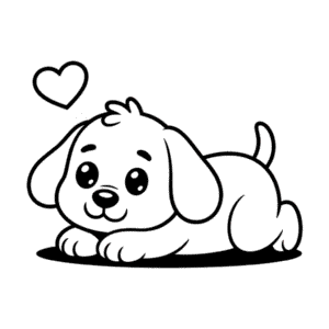 Desenho Fácil de um Cãozinho Fofo em Desenho Animado