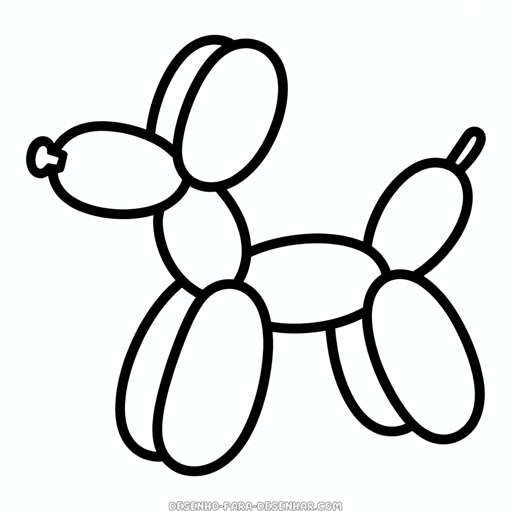 Desenho Fácil do Cachorro Balão