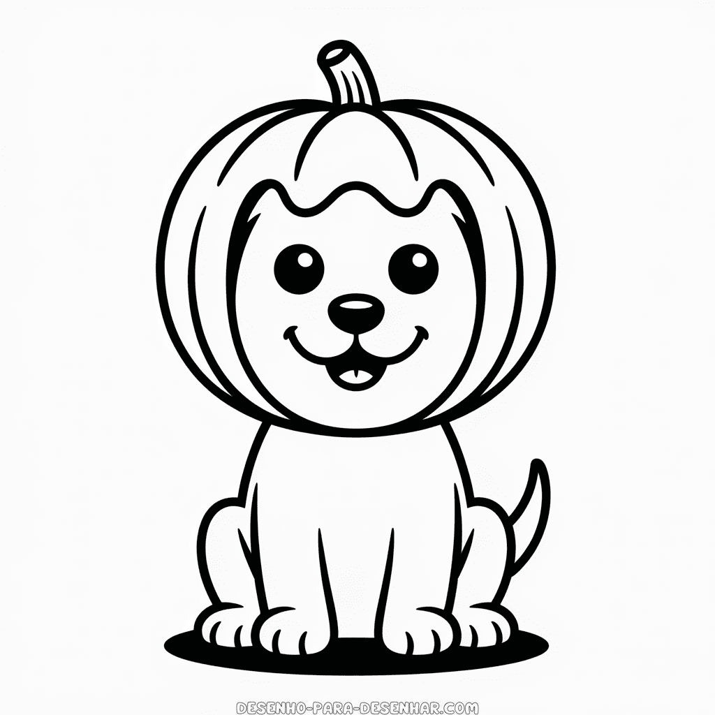 Desenho Fácil do Cachorro de Halloween
