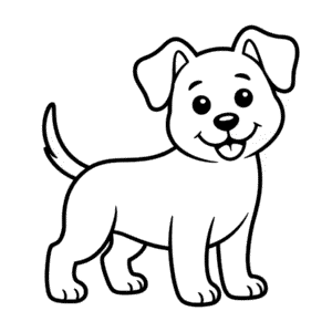 Desenho Fácil do Cachorro Preto e Branco