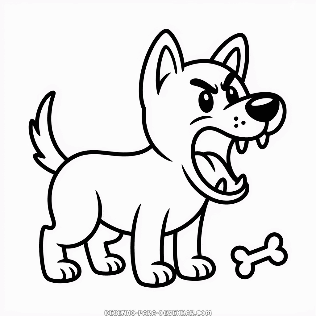 Desenho Fácil do Cão Bravo