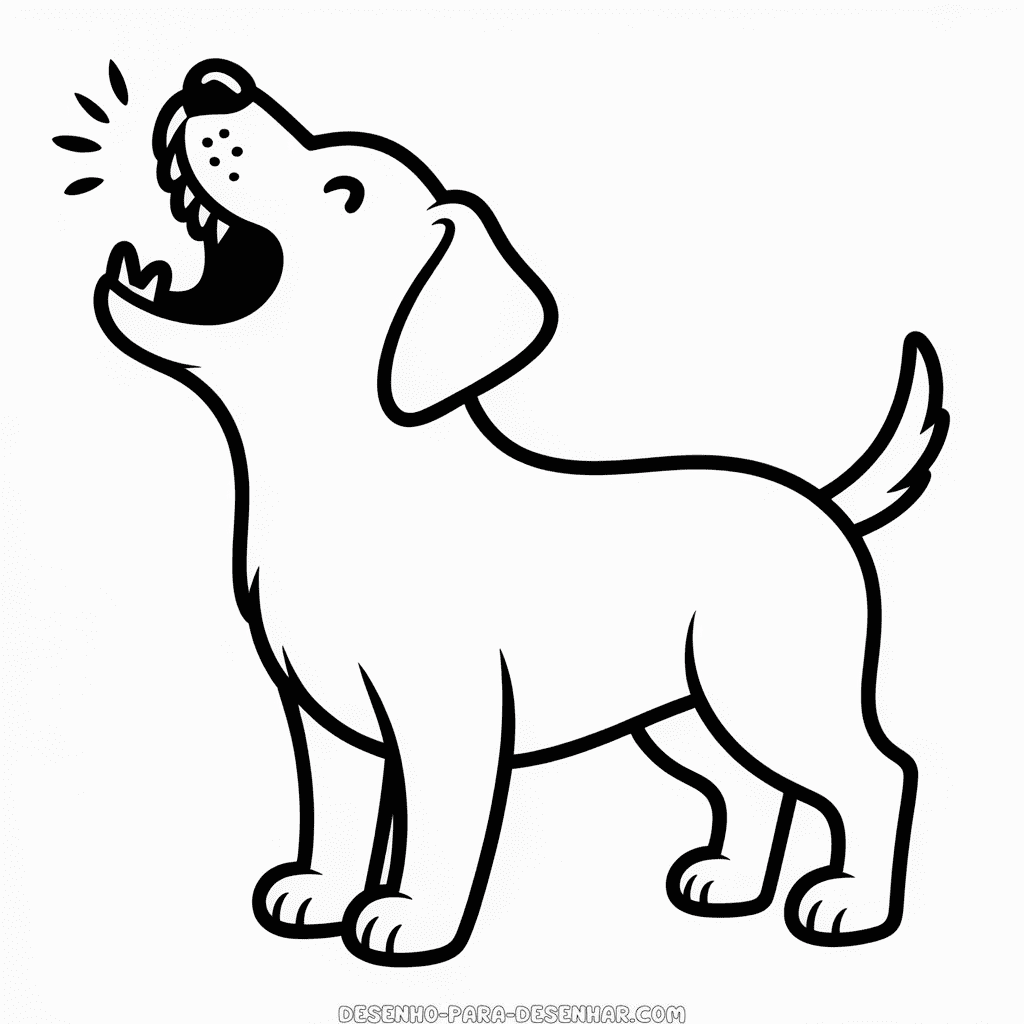 Desenho Fácil do Cão Latindo