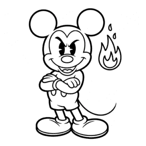 Desenho Fácil do Mickey Malvado