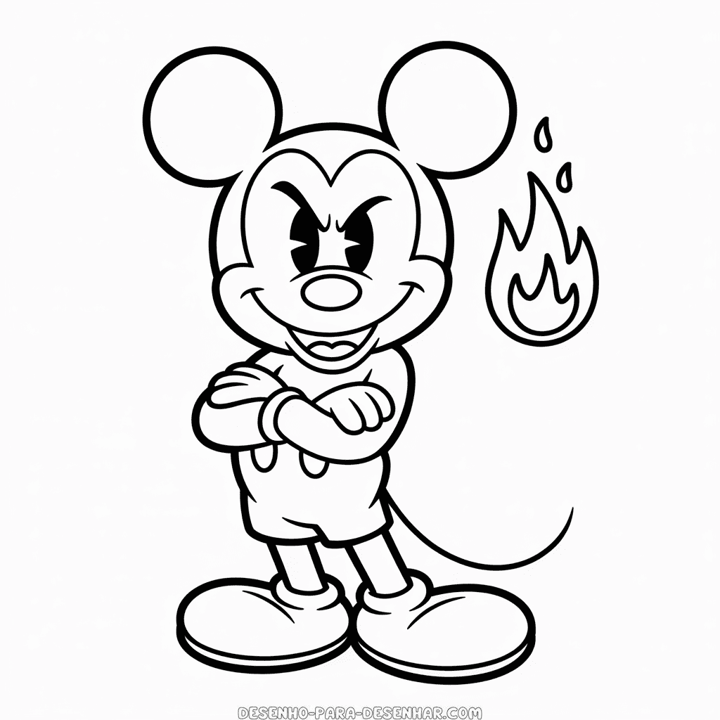 Desenho Fácil do Mickey Malvado