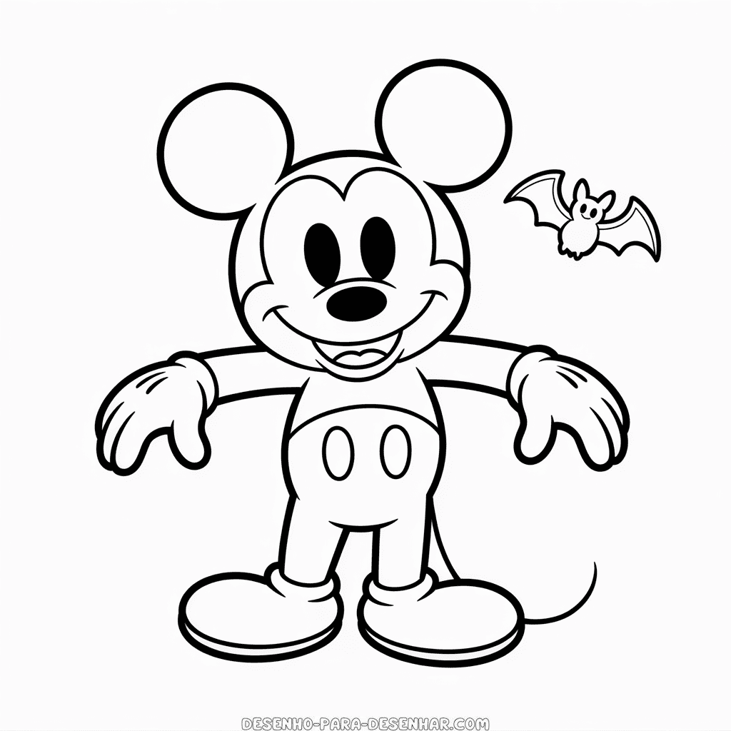 Desenho Fácil do Mickey Mouse Assustador