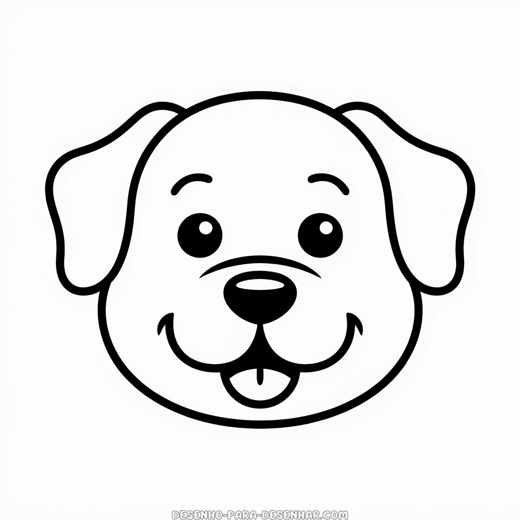 Desenho Fácil do Rosto de Cachorro