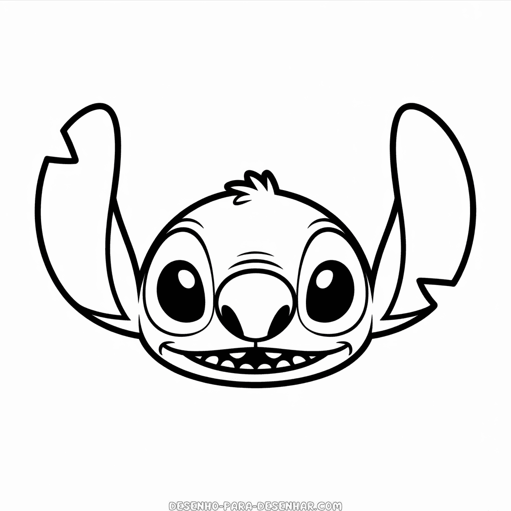Desenho Fácil do Rosto do Stitch