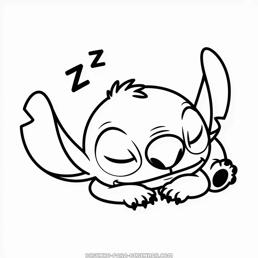 Desenho Fácil do Stitch Dormindo