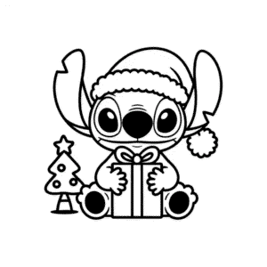 Desenho Fácil do Stitch no Natal
