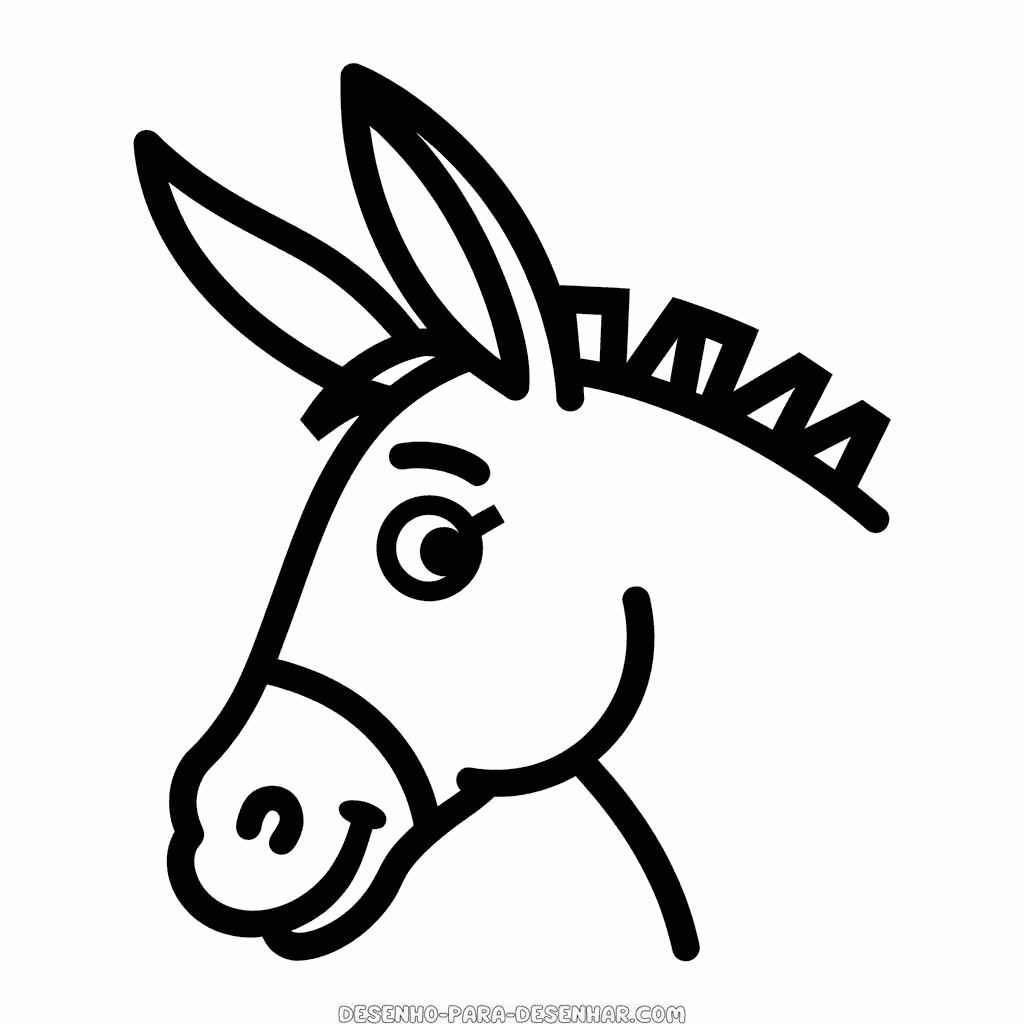 Desenho Fácil da Cabeça de Burro