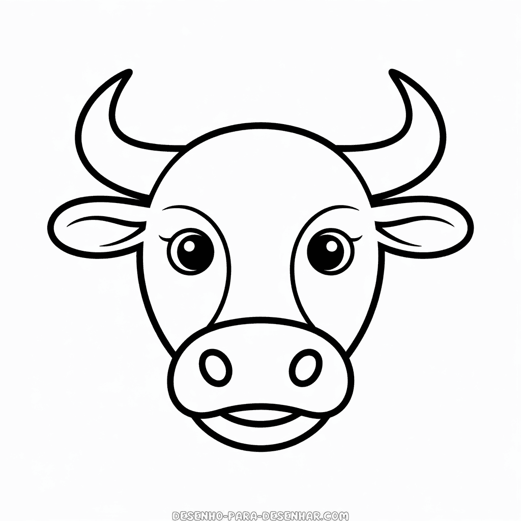 Desenho Fácil da Cabeça de Touro