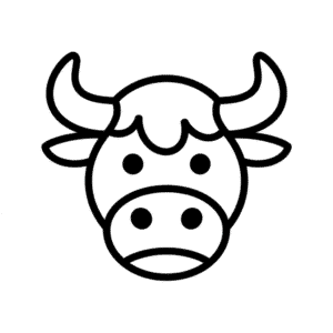 Desenho Fácil da Cabeça Simples de um Touro