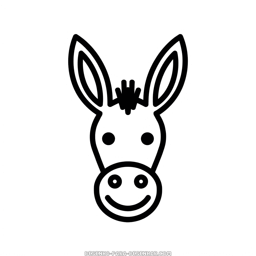 Desenho Fácil da Cara do Burro