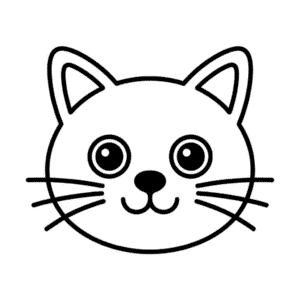Desenho Fácil da Cara do Gato