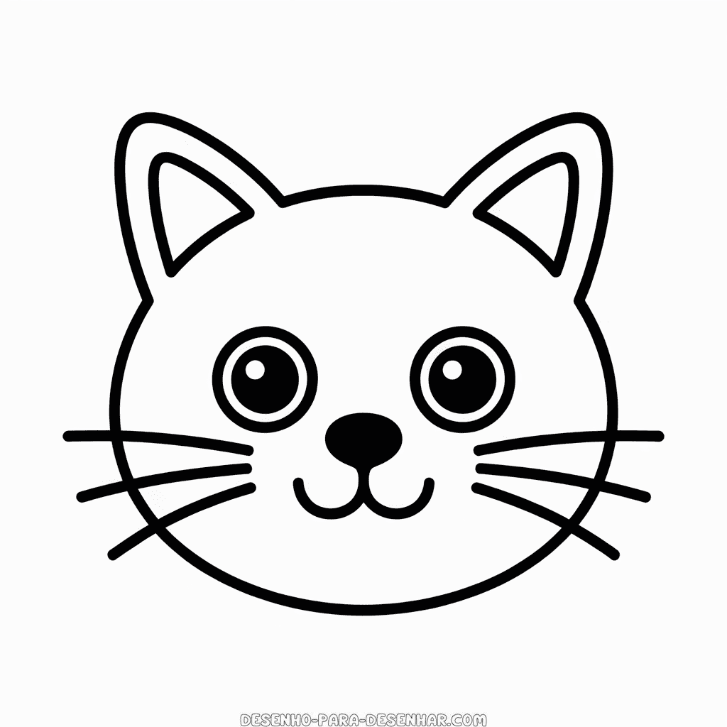 Desenho Fácil da Cara do Gato