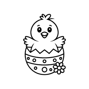 Desenho Fácil da Galinha Fofa da Páscoa