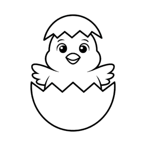 Desenho Fácil da Galinha no Ovo de Eclosão