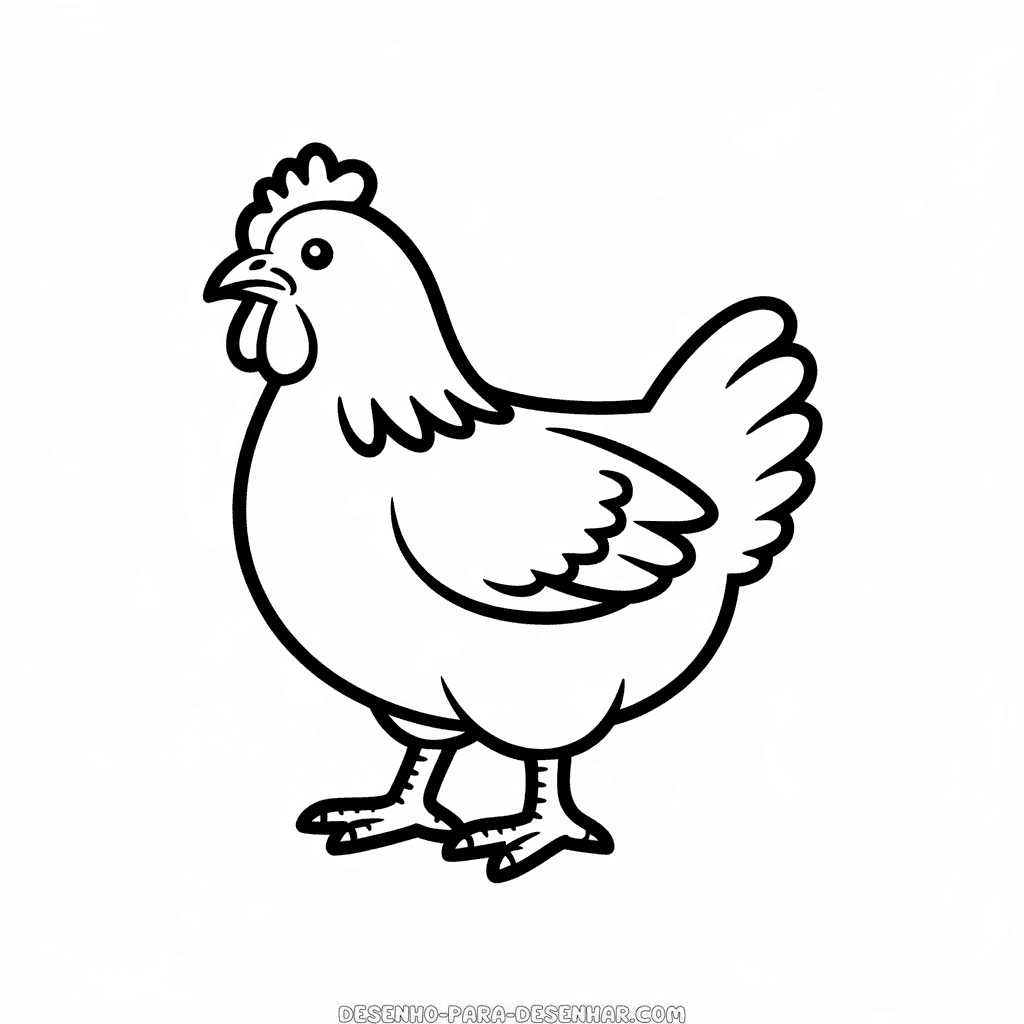 Desenho Fácil da Galinha Plymouth Rock