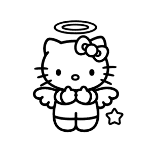 Desenho Fácil da Hello Kitty Anjo