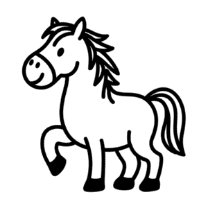 Desenho Fácil da Linha do Cavalo