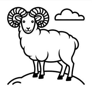 Desenho Fácil da Ovelha da Montanha