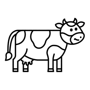 Desenho Fácil da Vaca Feliz