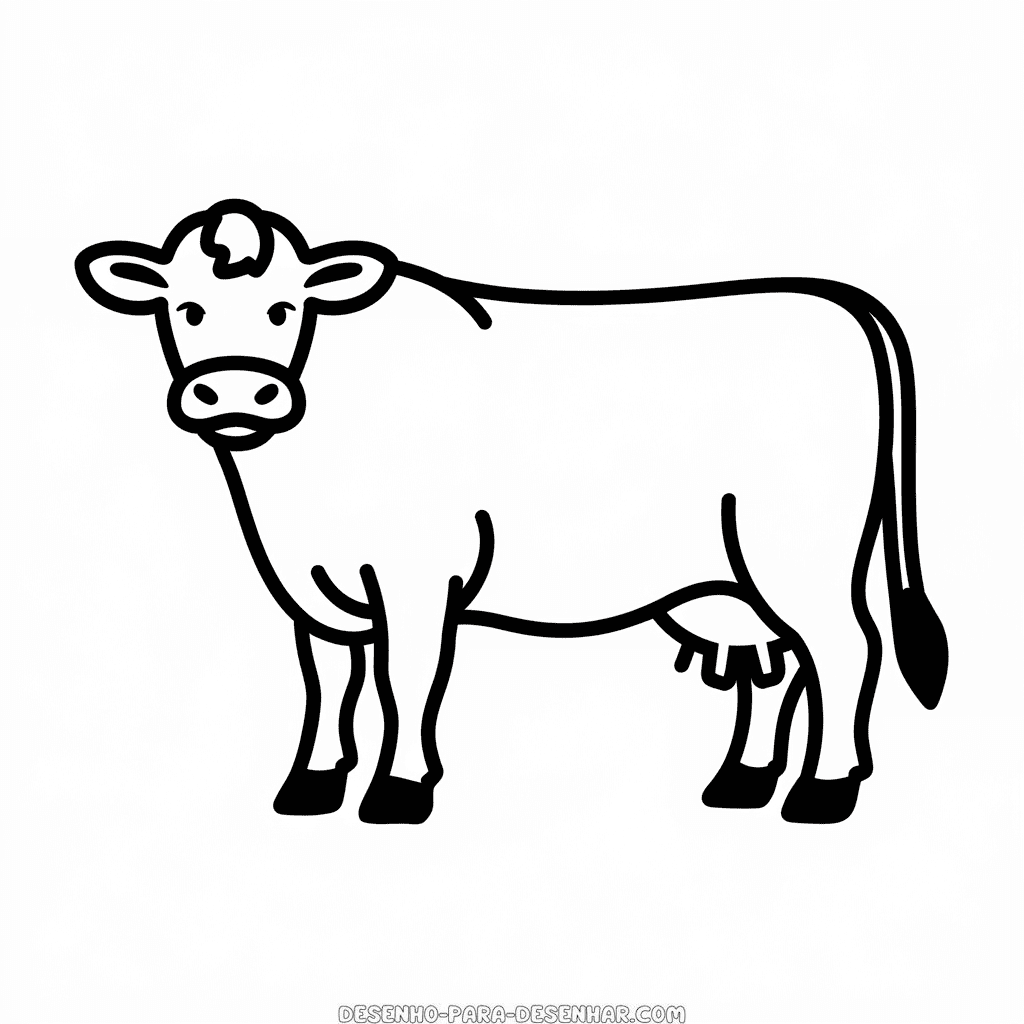 Desenho Fácil da Vaca Jersey