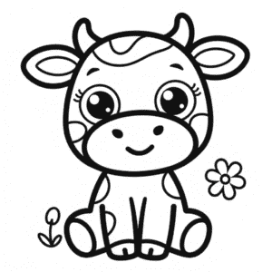 Desenho Fácil da Vaca Kawaii