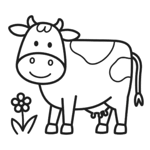 Desenho Fácil da Vaca para Imprimir