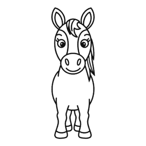 Desenho Fácil da Vista Frontal do Cavalo