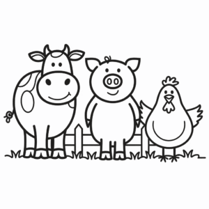 Desenho Fácil de Animais da Fazenda