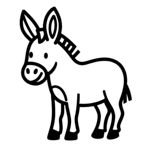 Desenho Fácil de Burro para Crianças Pequenas