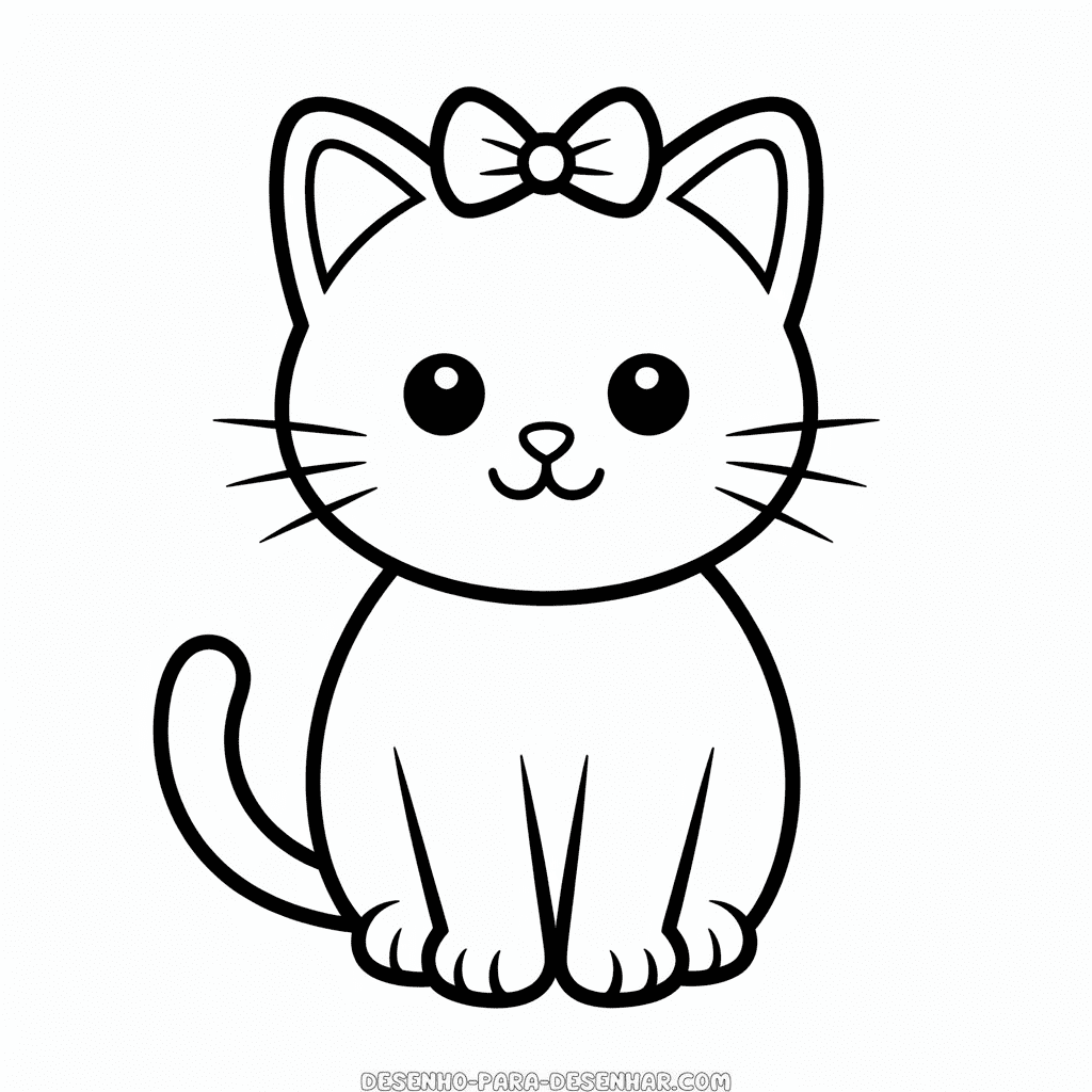 Desenho Fácil de Gato Adorável